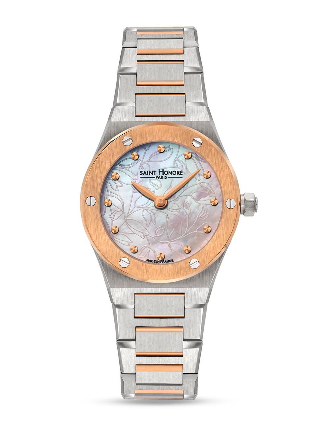 SAINT HONORE PARIS Women Haussmann Lady Quartz Champagne Round Watch- NH721125-6YGIR