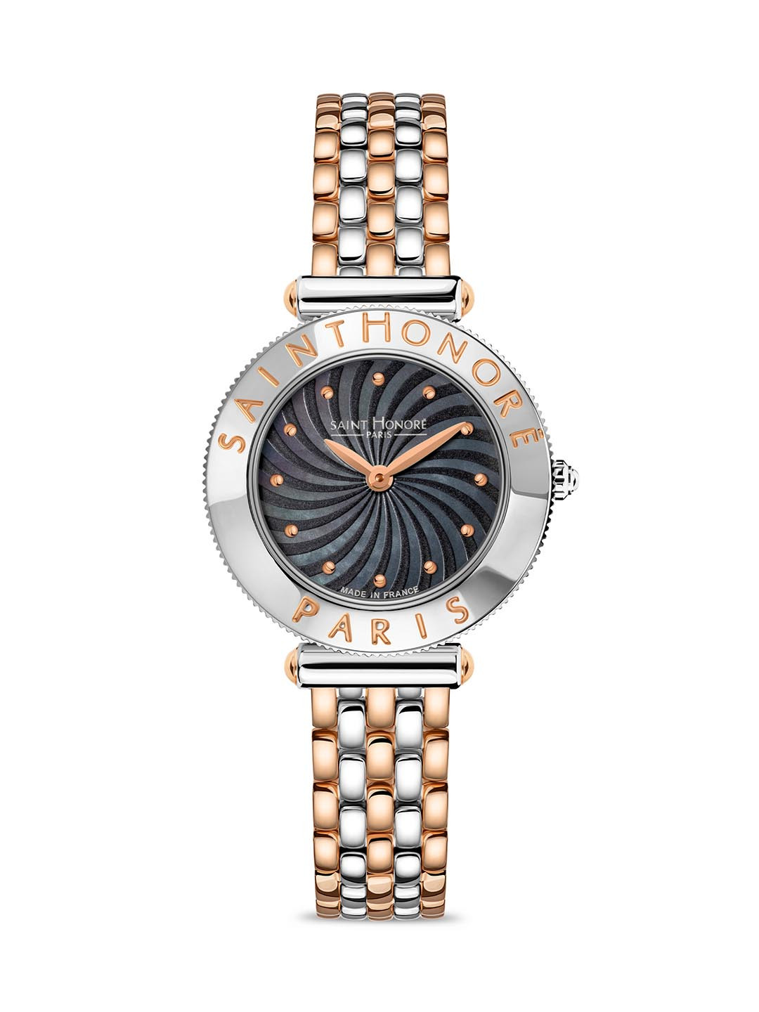 SAINT HONORE PARIS Women Gala Quartz Black Round Watch- GA721172-6NYIR