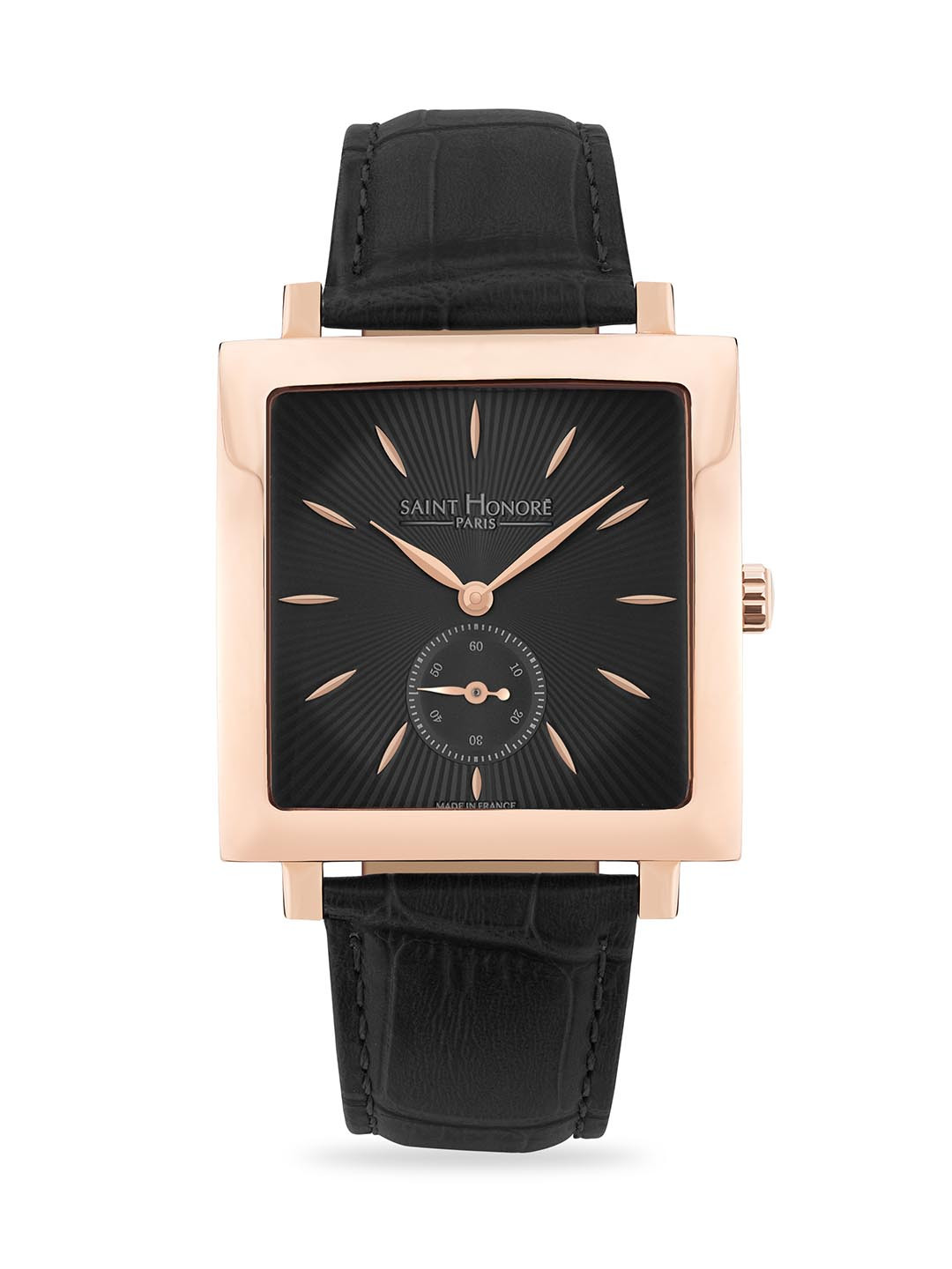 SAINT HONORE PARIS Men Carree Quartz Black Round watch - CR823002-8NR