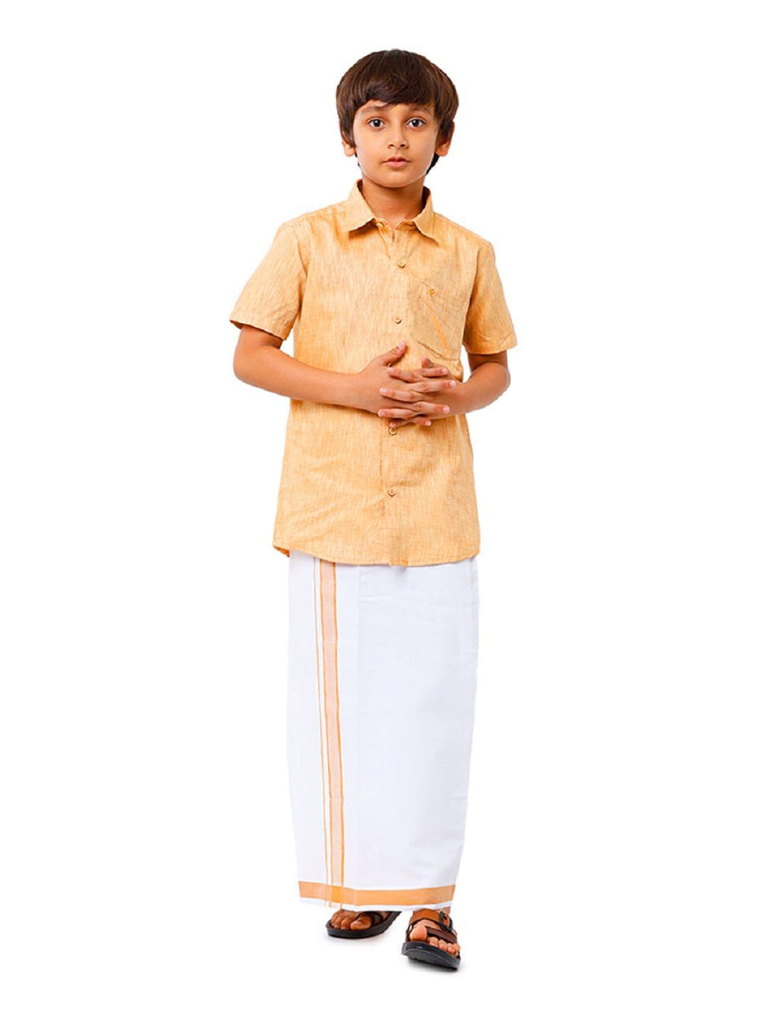RAMRAJ Boys Matching Dhoti & Shirt Combo