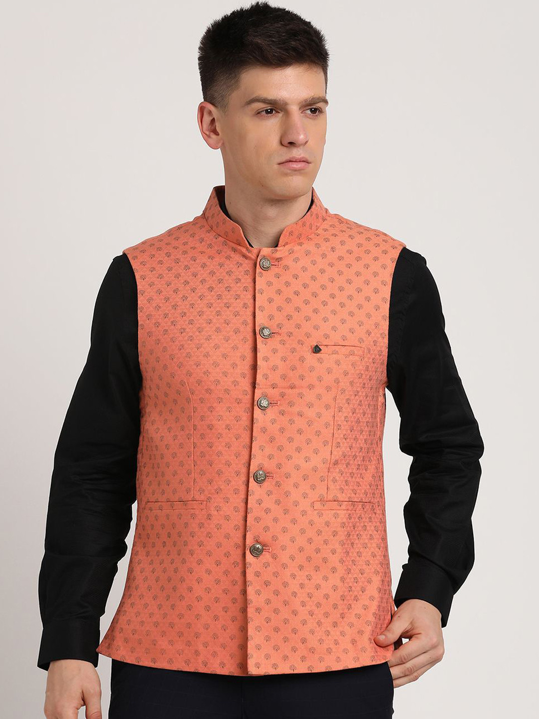 Turtle Printed Nehru Jacket