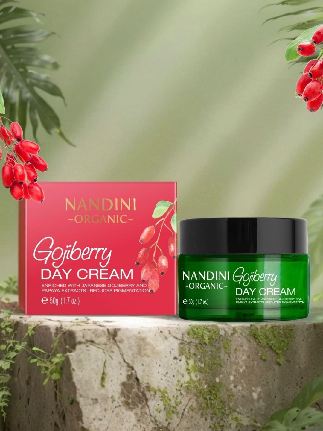 Nandini Organic Gojiberry Day Cream With Papaya Extracts Reduces Pigmentation-50g