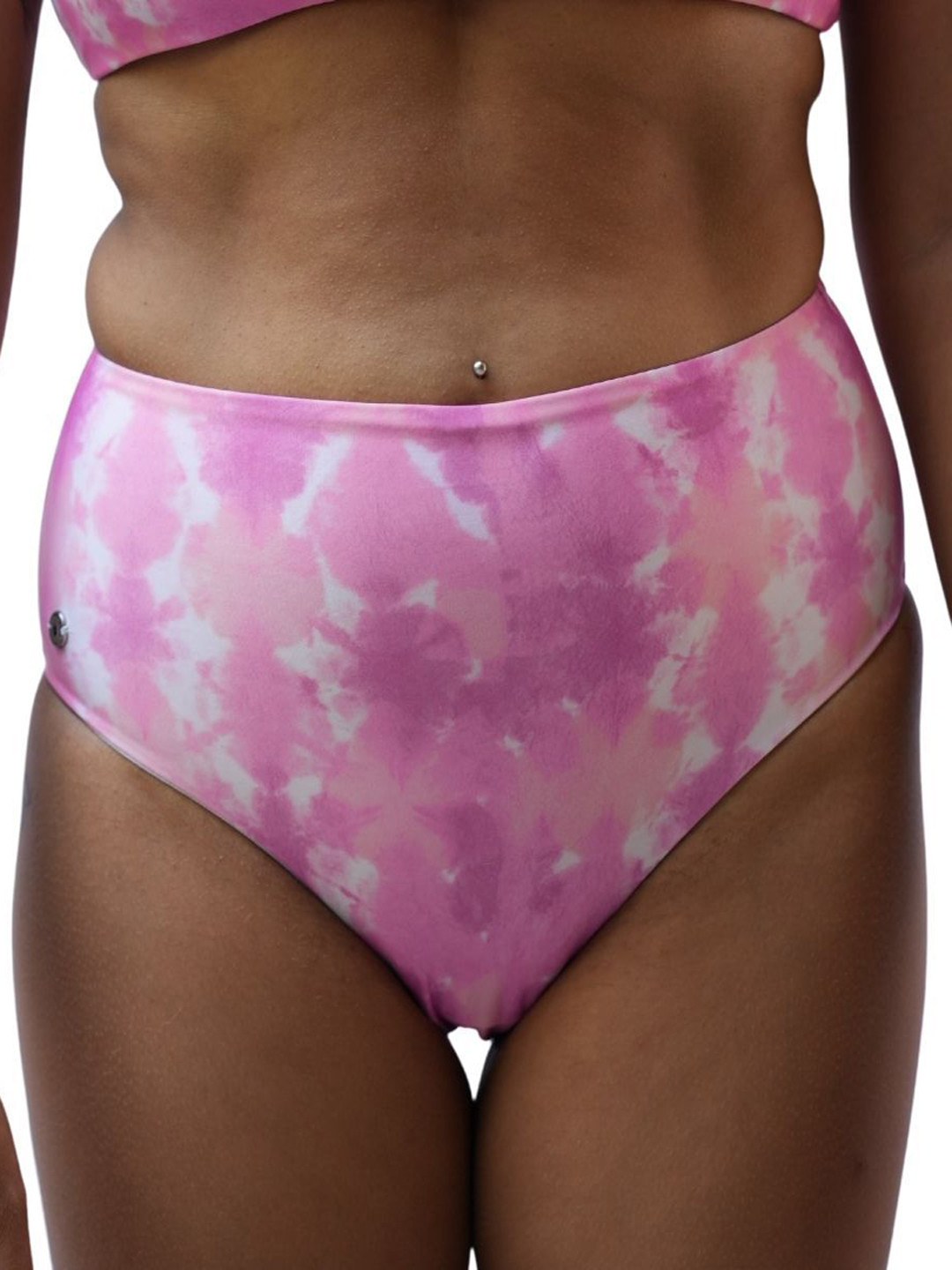 TFW High Waist Bikini Bottom With Gathered Panel