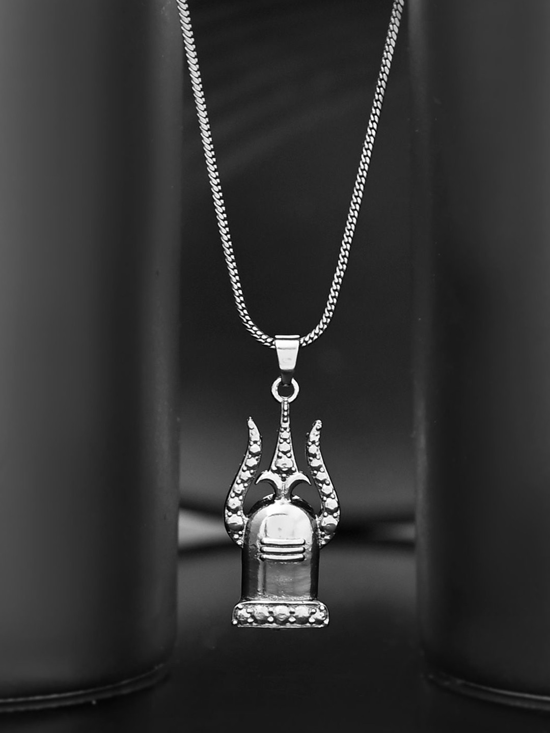 Eclipse Divine Trishul Shivling Black Mens Pendant