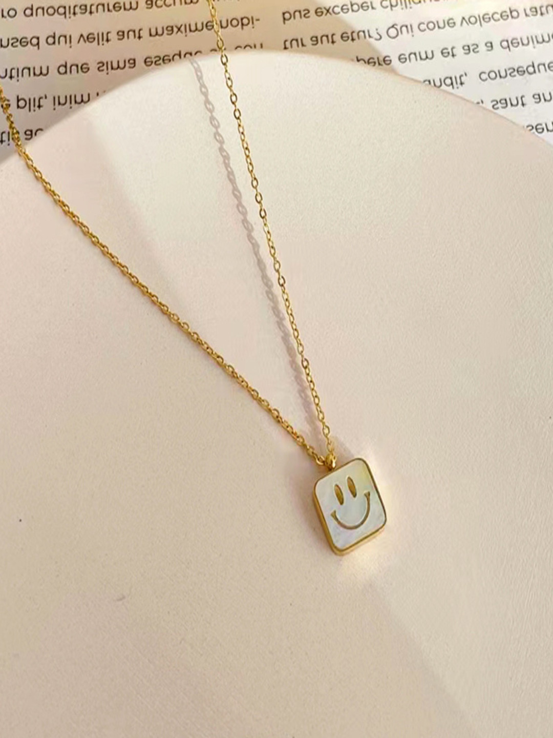 AQUASTREET Unisex 18K Gold Plated SS Antitarnish Smiley Emoji Pendant Necklace