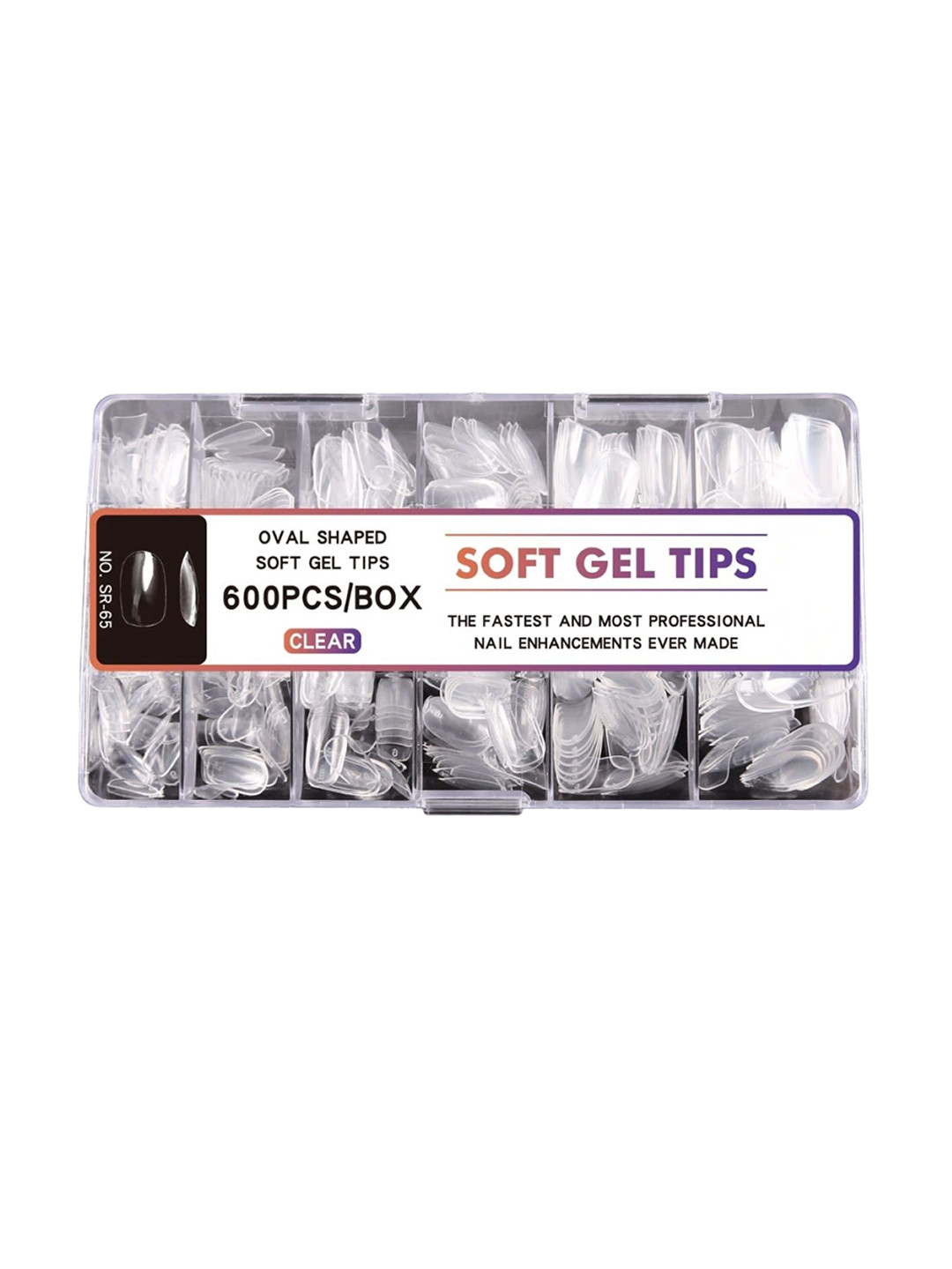 RANORE Set Of 600 Oval Shaped Press On Artificial Nails - Transparent