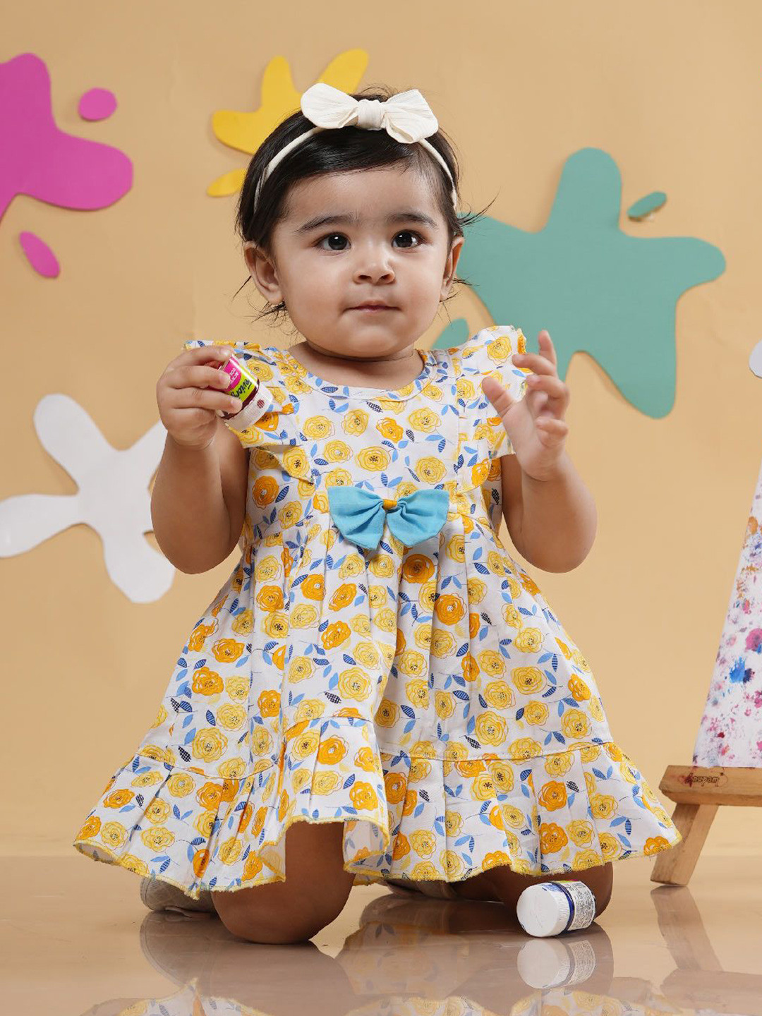 Babywish Baby Girl Floral Print Fit & Flare Dress