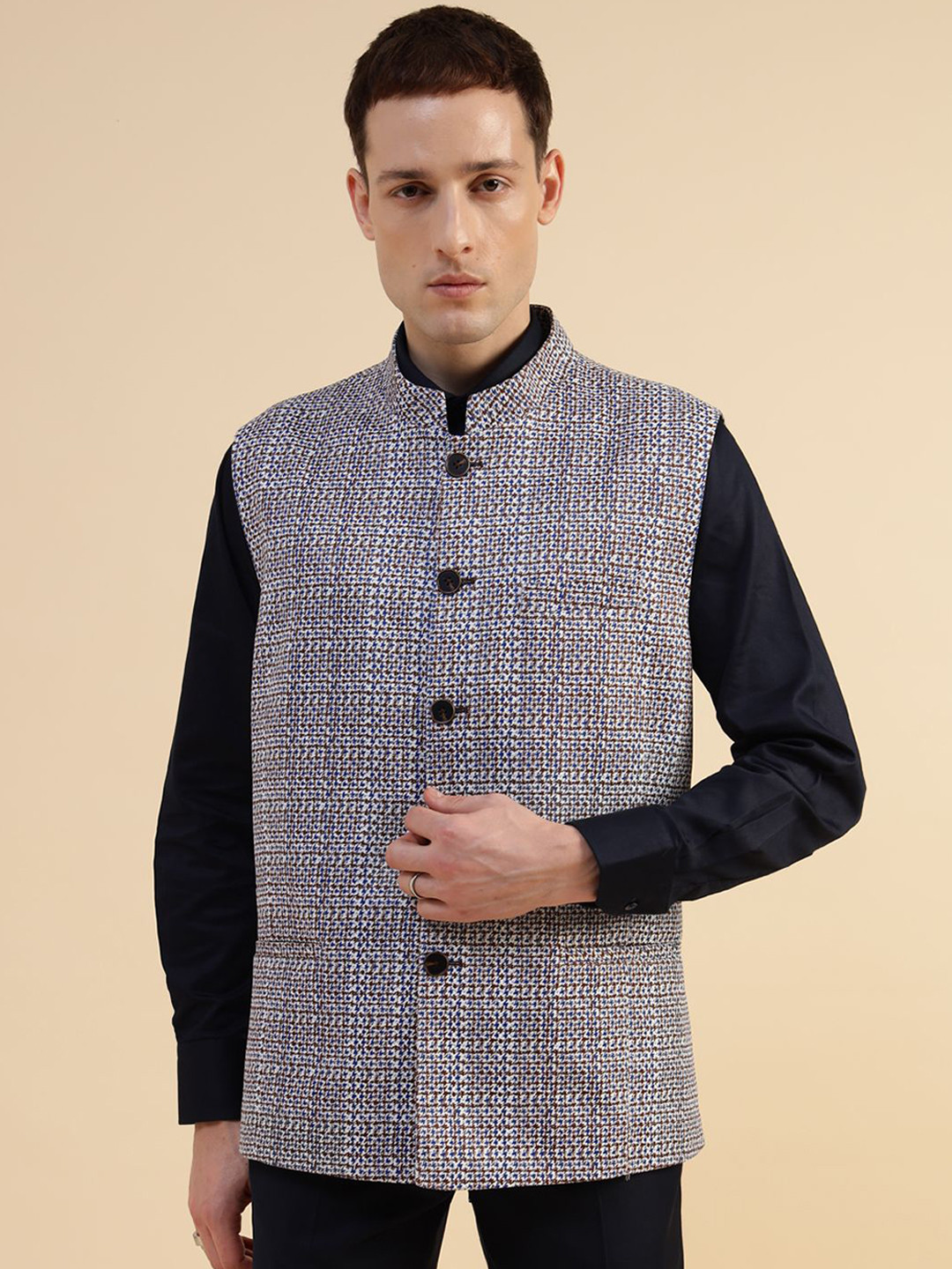 Givo Printed Men Pure Cotton Nehru Jacket