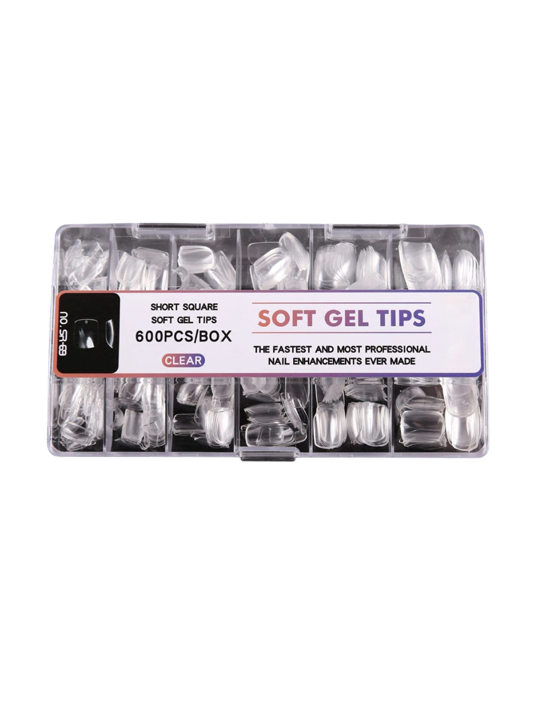 RANORE Set Of 600 Short Square Press On Artificial Nails - Transparent