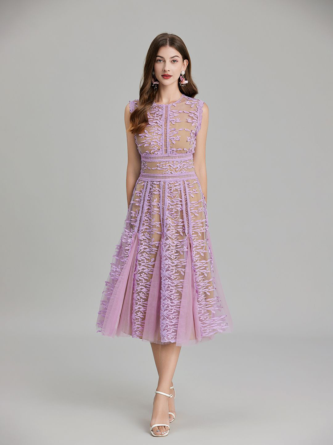 JC Collection Ethnic Motifs Fit & Flare Midi Dress