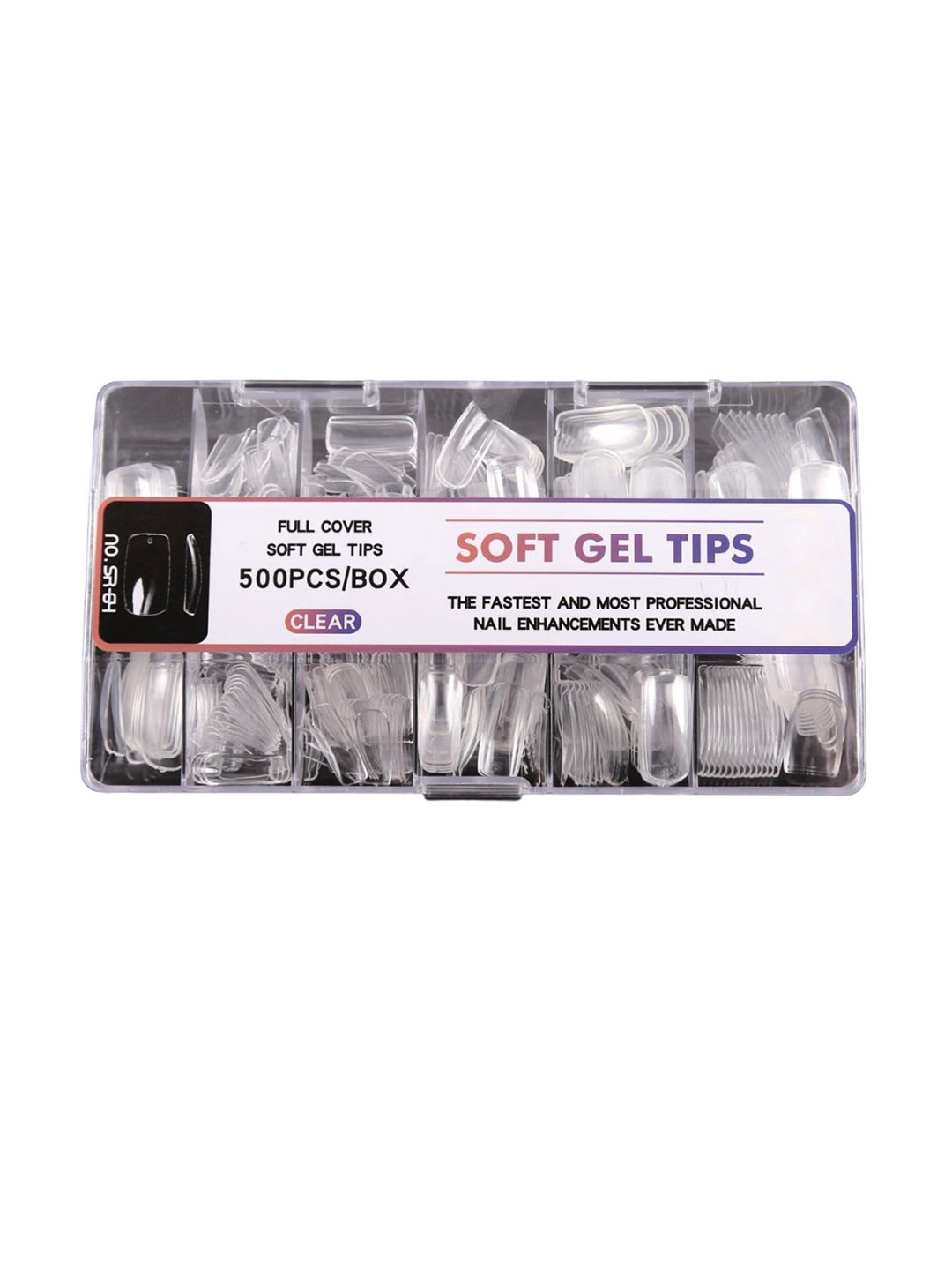 RANORE Set Of 500 Full Cover Press On Artificial Nails - Transparent