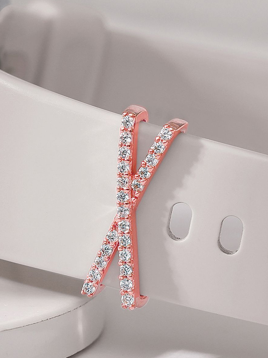 GIVA 925 Sterling Silver With Rose Gold-Plated CZ Studded Watch Charm