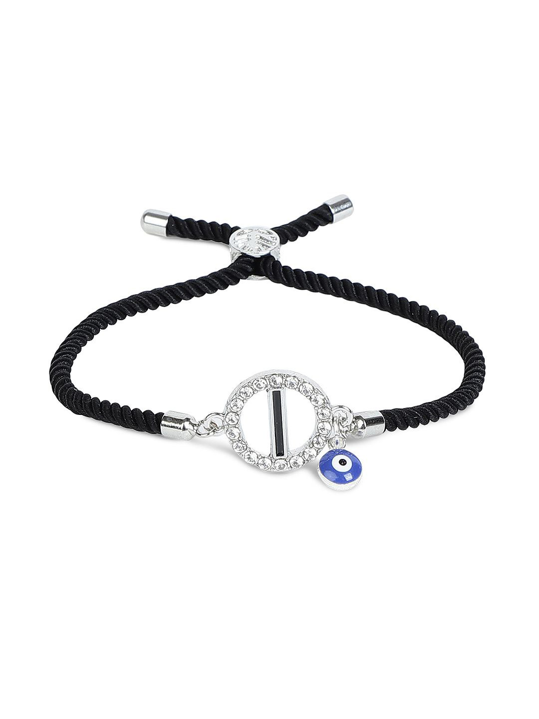 EL REGALO Unisex I Letter Stone Studded Charm Bracelet