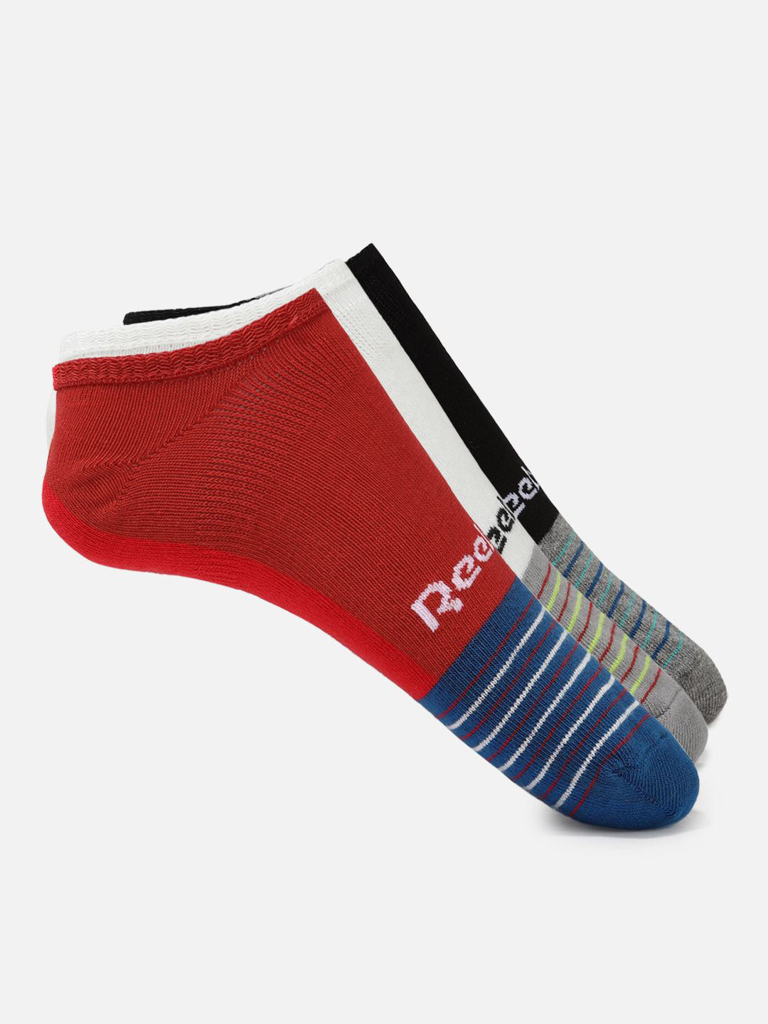 Reebok Pack Of 3 Striped Ankle Length Socks