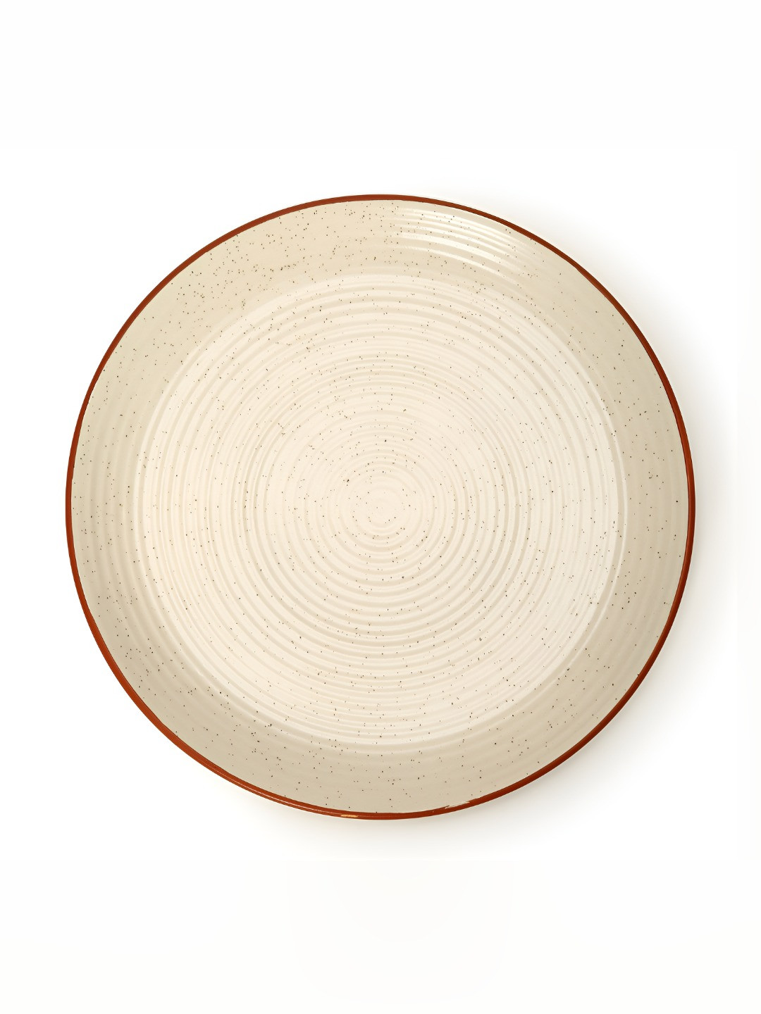 AMALAFIEE CERAMICS White & Red Textured Matte Ceramic Microwave Safe Plates