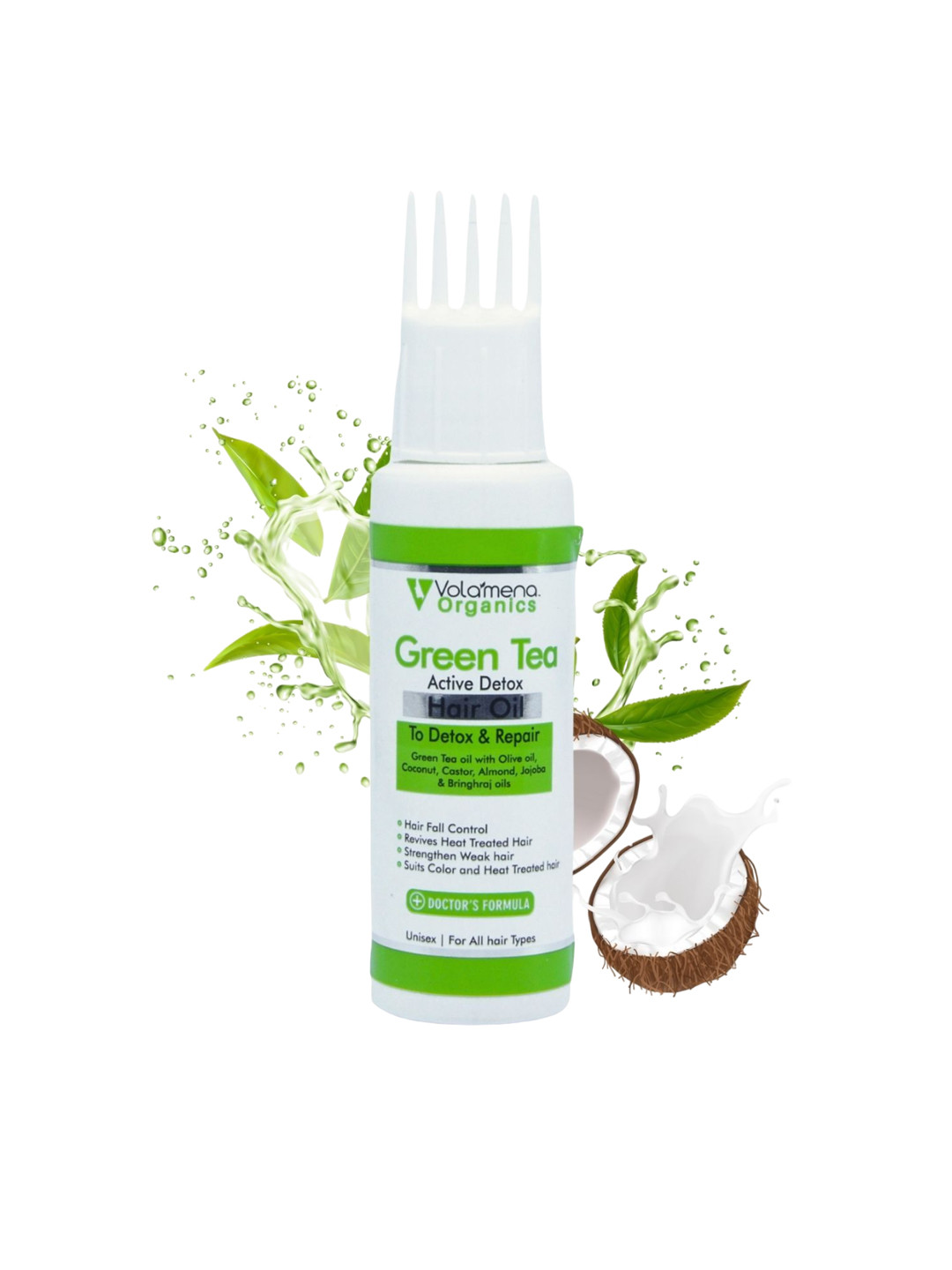 Volamena Organics Green Tea Active Detox Hair Oil - 50 ml