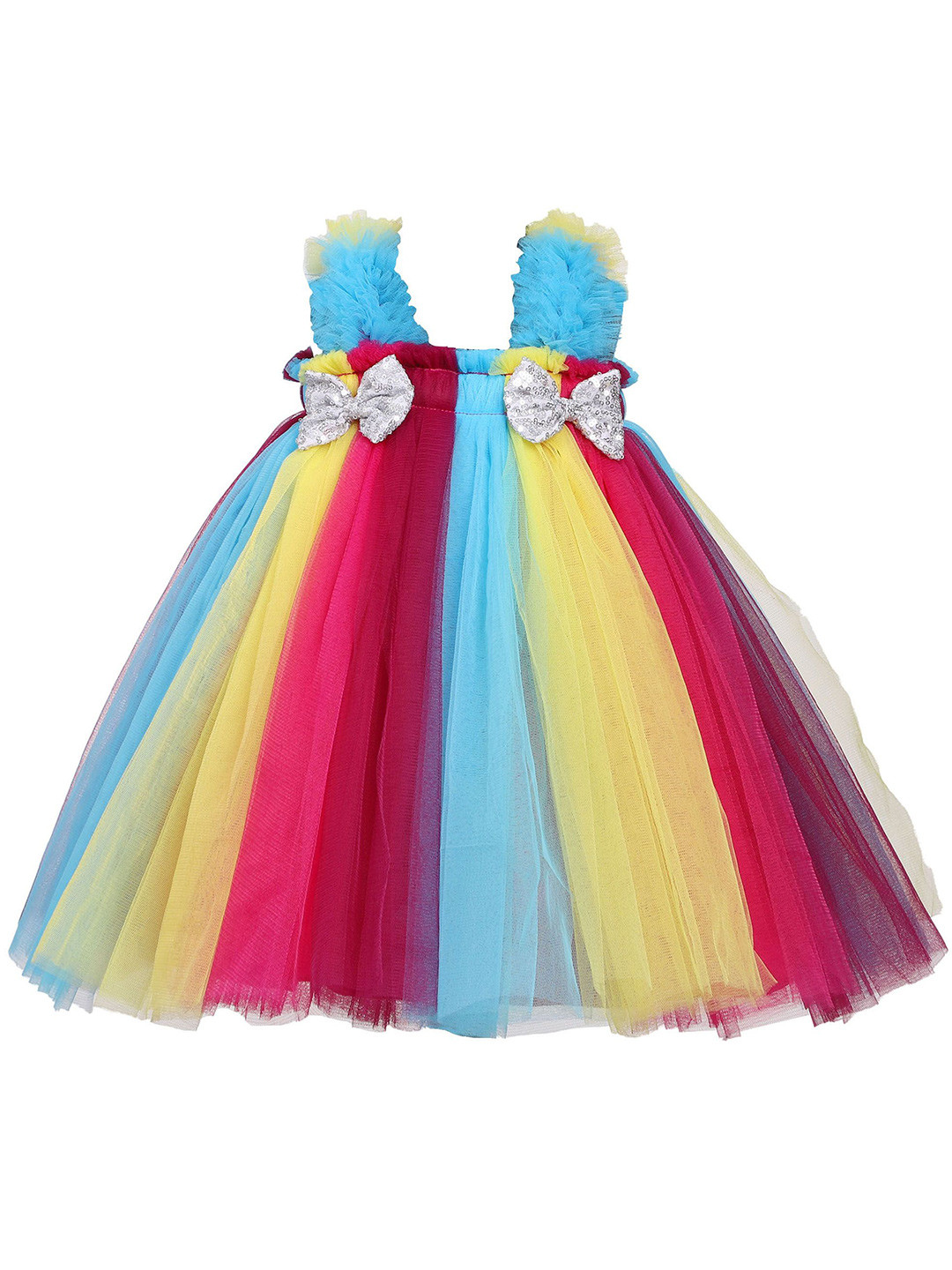 Pink Wings Girls A-Line Shoulder Strep Party Dress