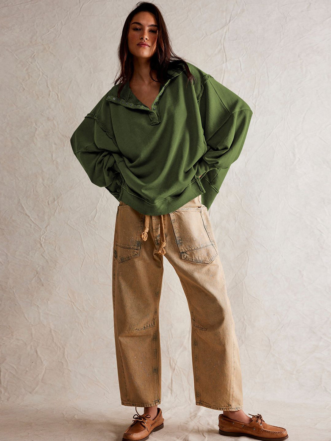 JC Mode Women Solid High Neck Sweatshirt