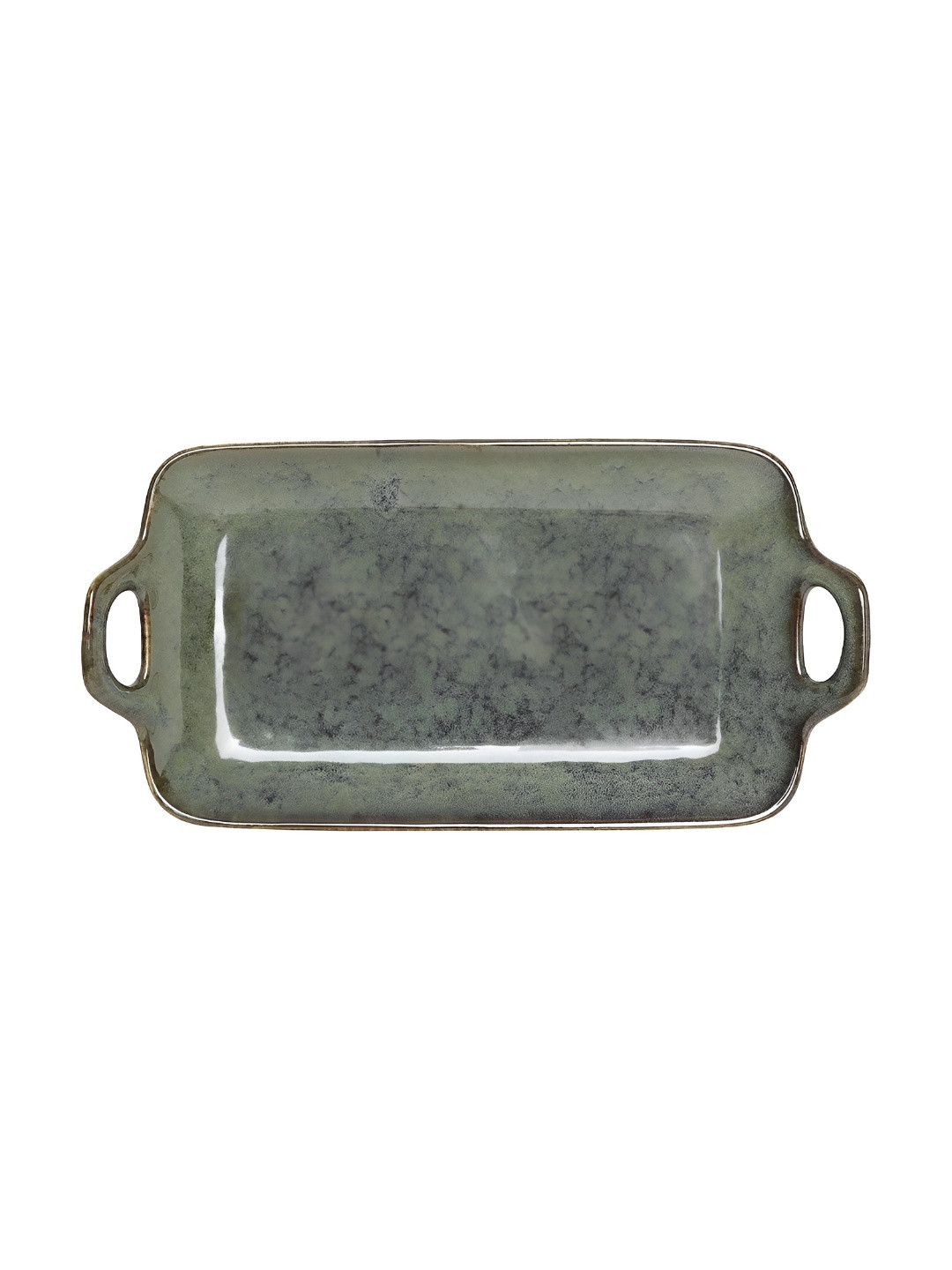 AMALAFIEE CERAMICS Green Microwave Safe Serving Tray