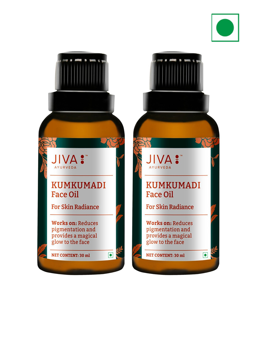 Jiva Set Of 2 Ayurveda Kumkumadi Face Oil For Skin Radiance - 30ml Each