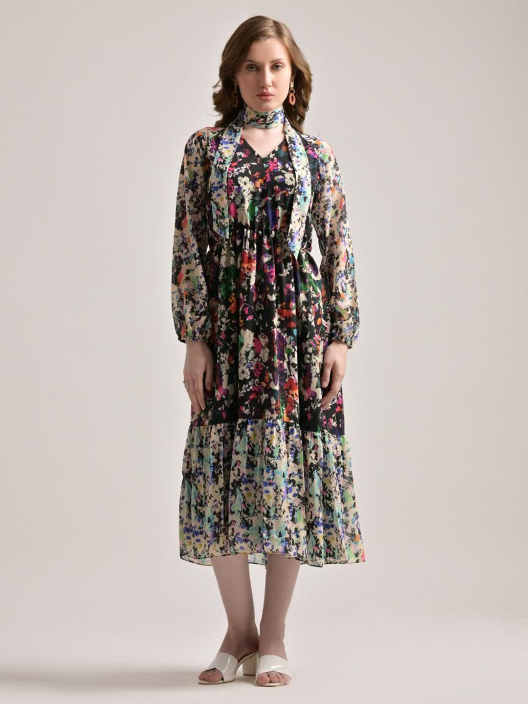 The Samoa Print Fit & Flare Midi Dress