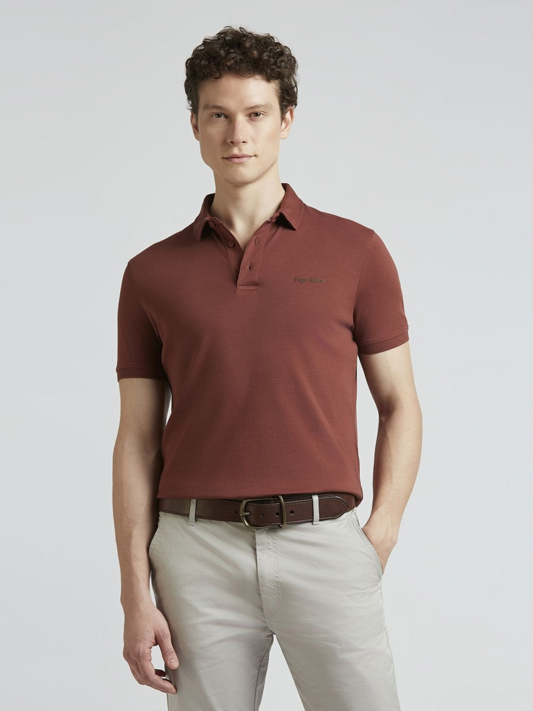 Pepe Jeans Men Solid Polo Collar Pure Cotton T-shirt