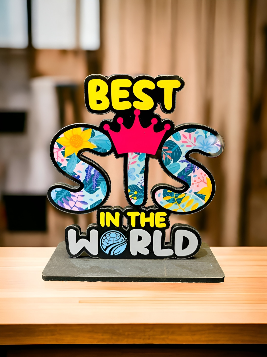 CLICK N SHIP Yellow Wood Natural Living Room Small Showpiece - 5 Inches