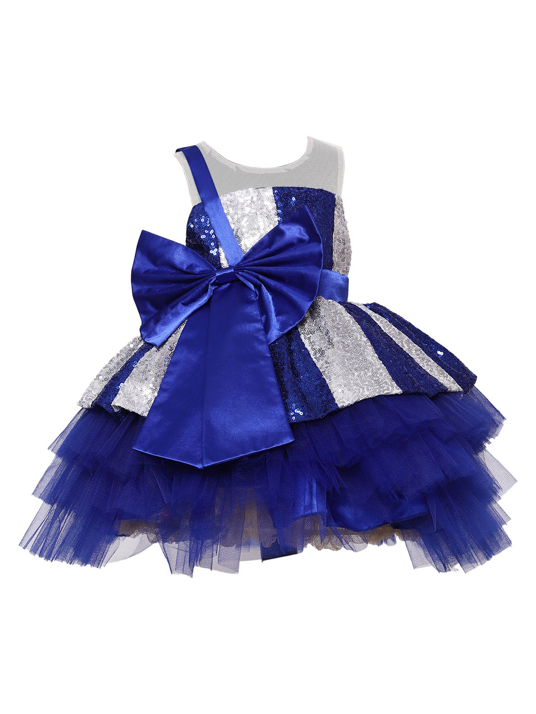 Pink Wings Girls Embellished Fit & Flare Knee Length Dress