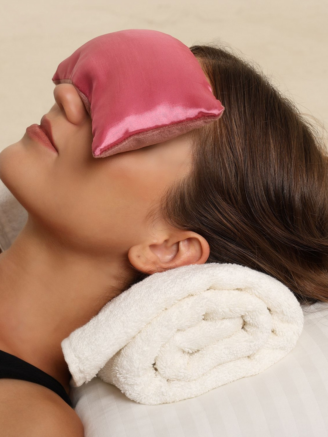 OSCAR HOME Pink Solid Cotton Breathable Medium Cotton Aromatic Pillow-10.16 x 20.32 cm