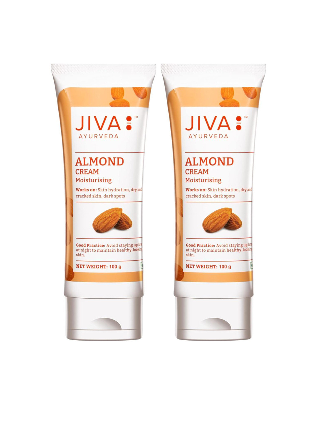 Jiva Set Of 2 Moisturizing Almond Cream - 100gm Each