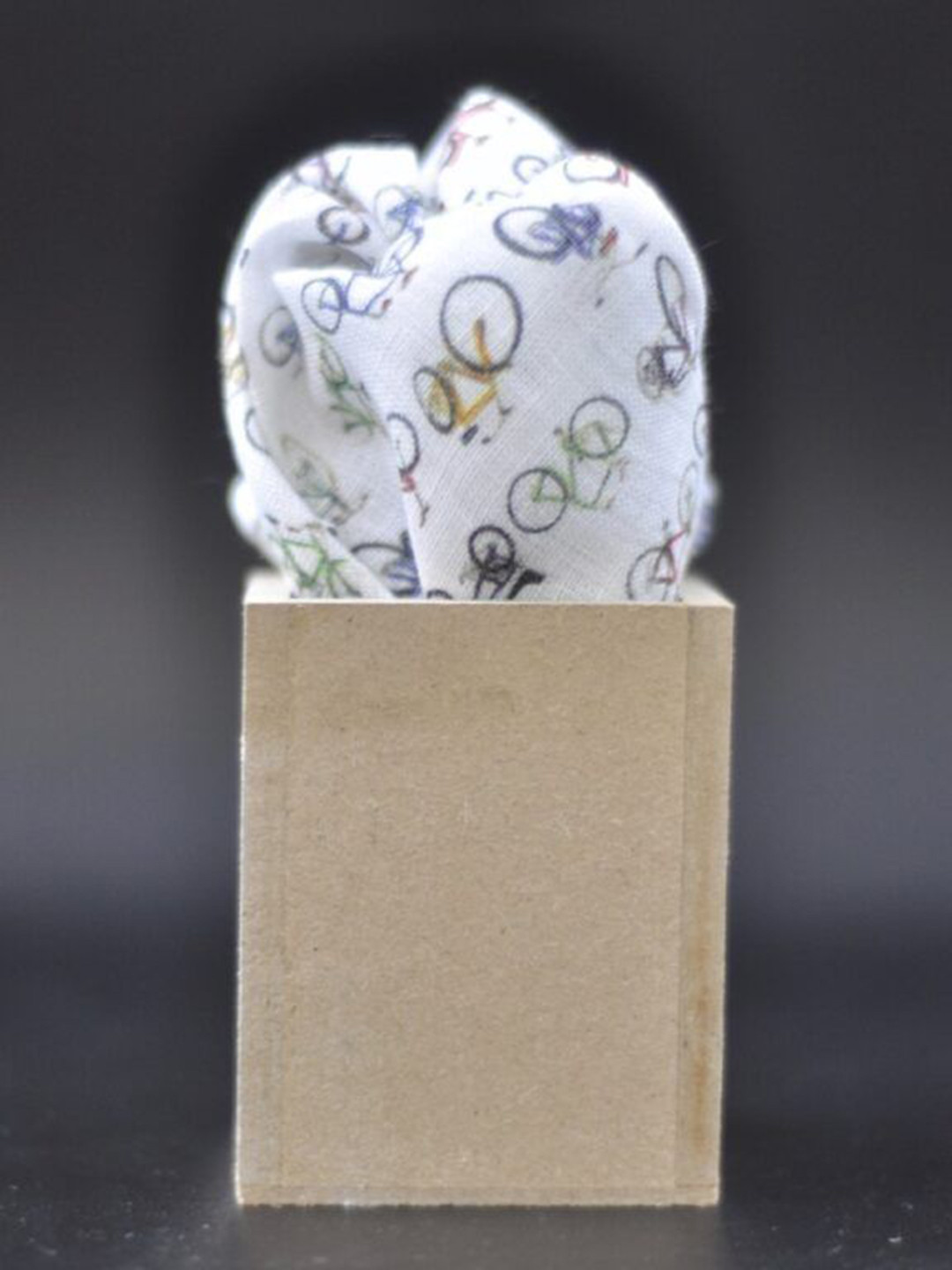 The Tie Hub White Printed Linen Pocket Squares