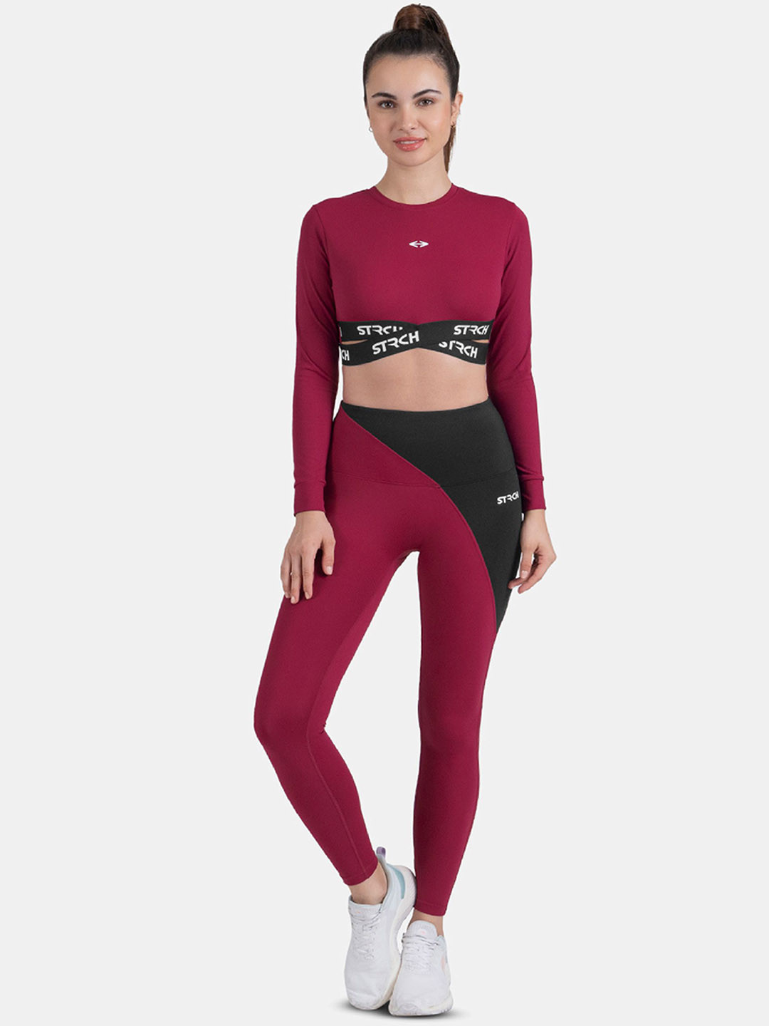 STRCH Colour-Blocked Ankle-Length Gym Tights