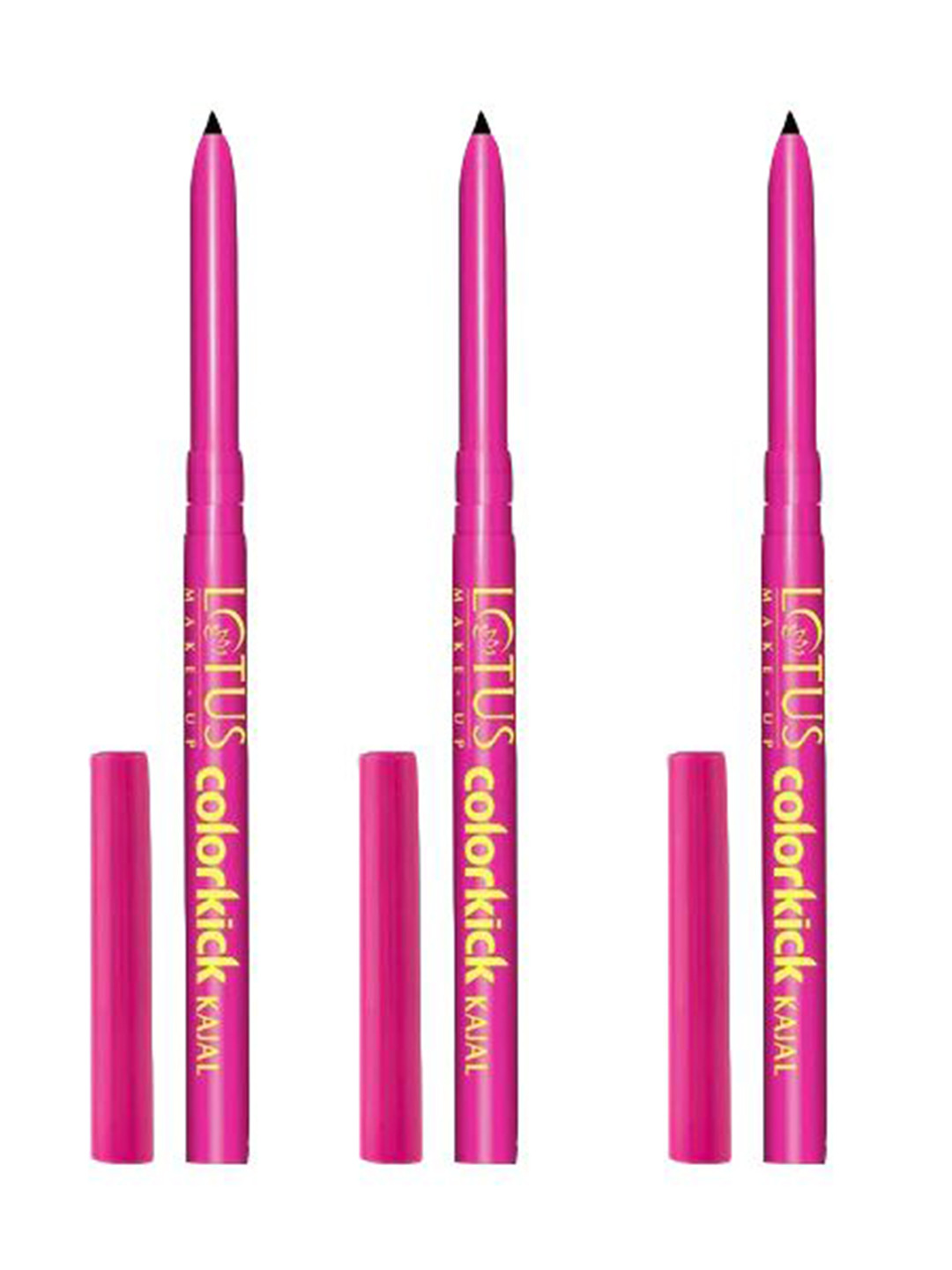 LOTUS Make-up Set Of 3 Colorkick Intense Black Kajal-0.35g Each