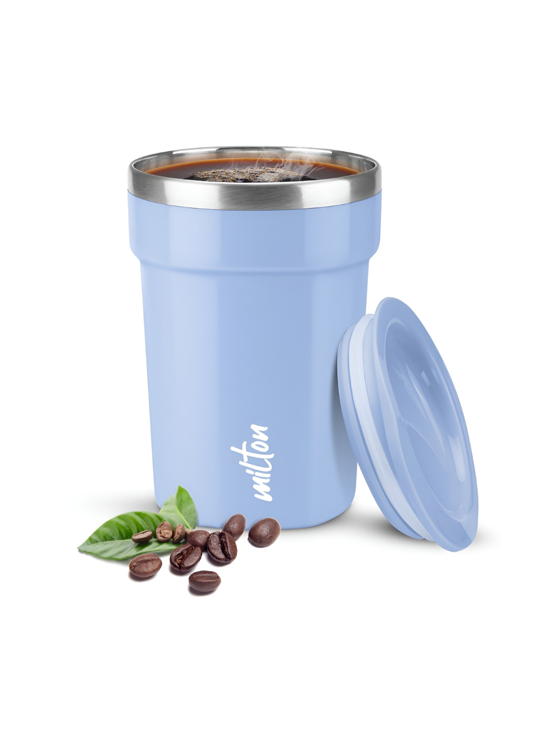 Milton Cool Touch Deccan 350 Blue SS Non Insulated Mug with Handle & Lid-330ml
