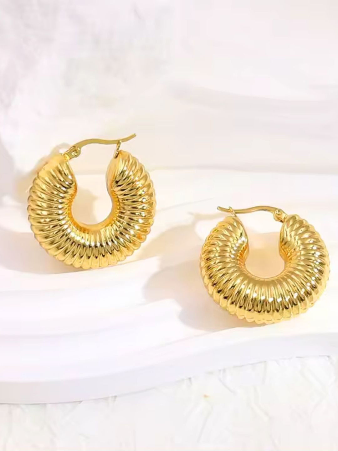 SALVE Stainless Steel Circular Coil Hoop Earrings