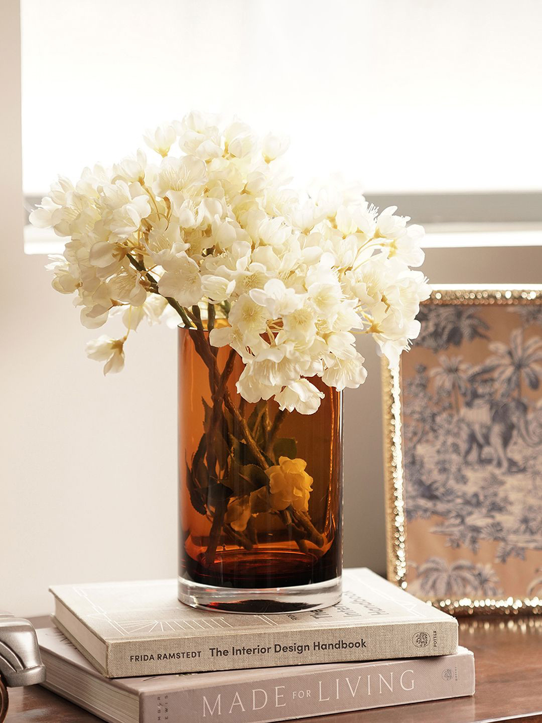 Pure Home and Living Brown Cylindrical Shaped Glass Vase