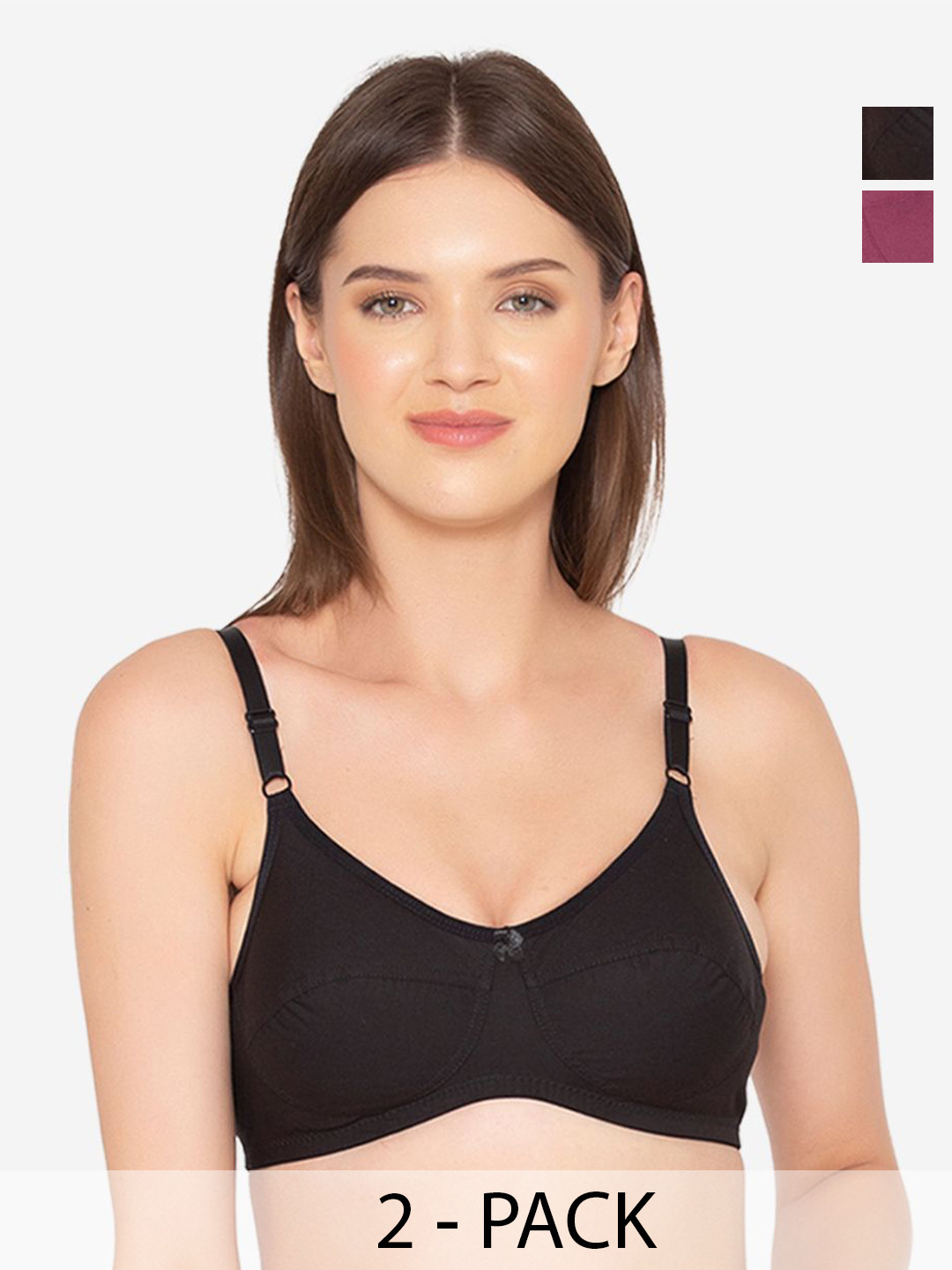 GROVERSONS Paris Beauty Women Everyday Full Coverage Pack of 2 T-Shirt  Bra