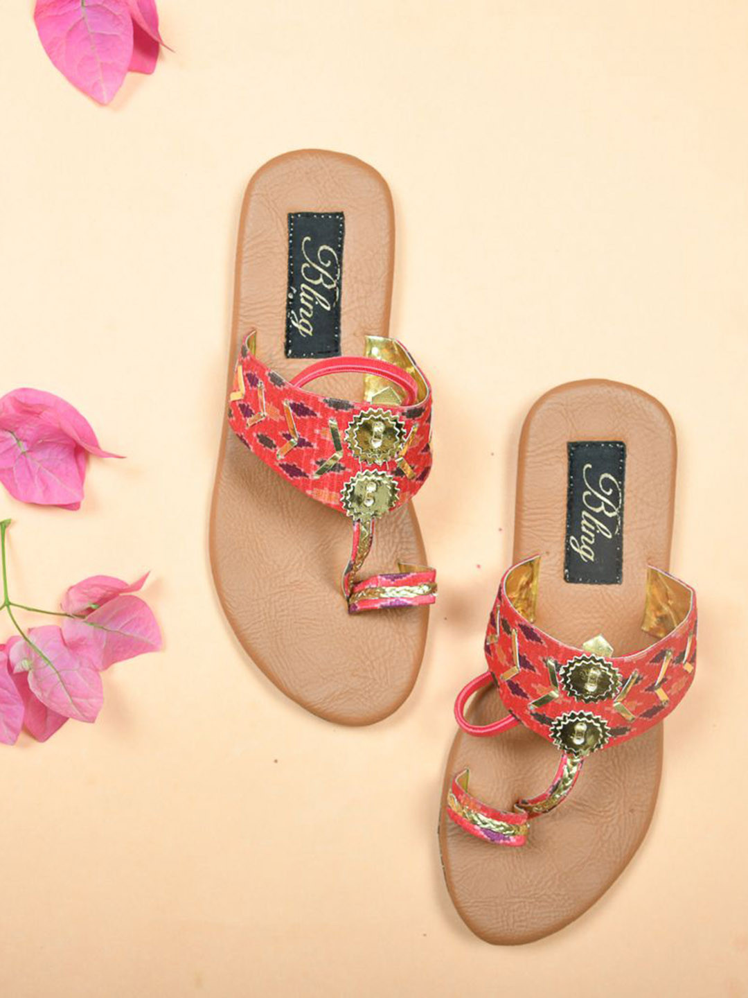 Bling footwears Girls Ethnic Open Toe Flats