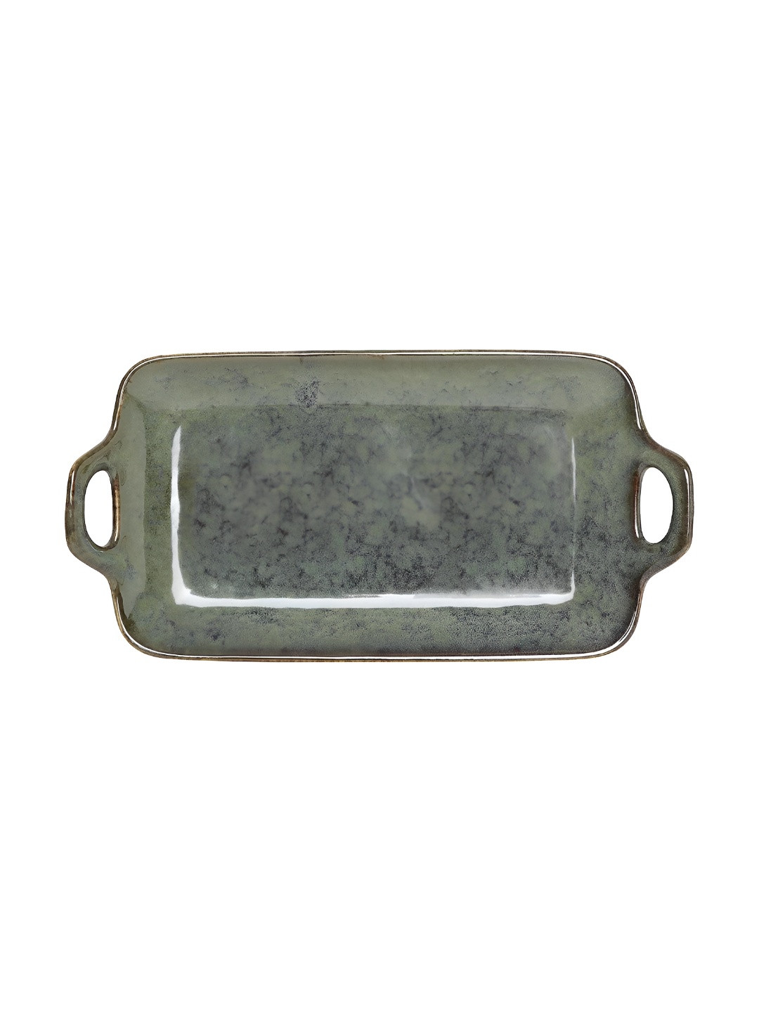 AMALAFIEE CERAMICS Green Microwave Safe Serving Tray