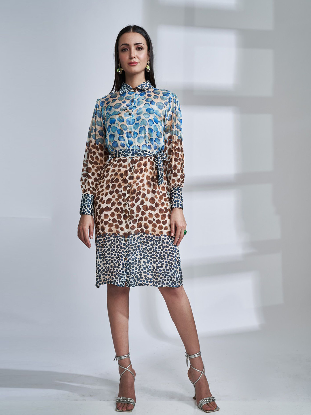 The Samoa Printed Chiffon Shirt Dress