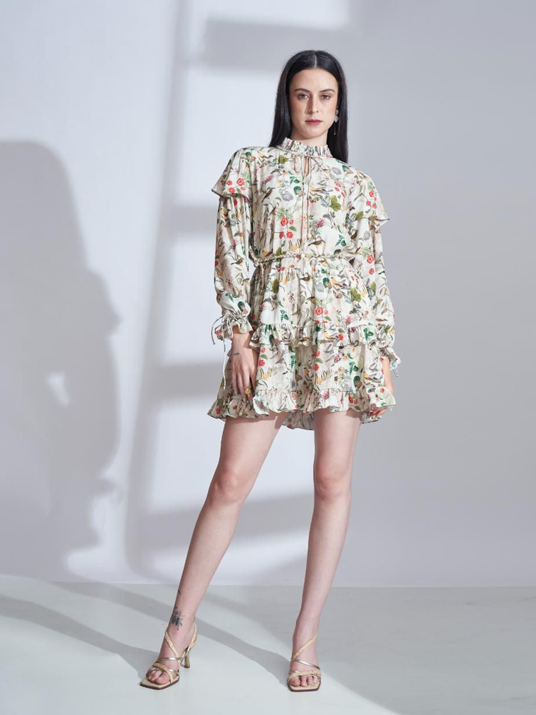 The Samoa Floral Printed Tiered Fit & Flare Mini Dress