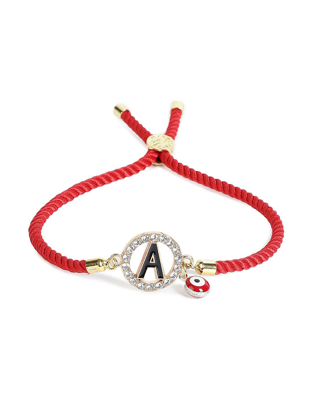 EL REGALO Unisex Stone Studded A Initial Wraparound Bracelet