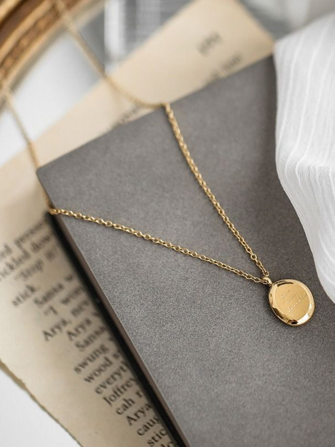 MYKI Gold-Plated Stainless Steel Quirky Pendans With Chain