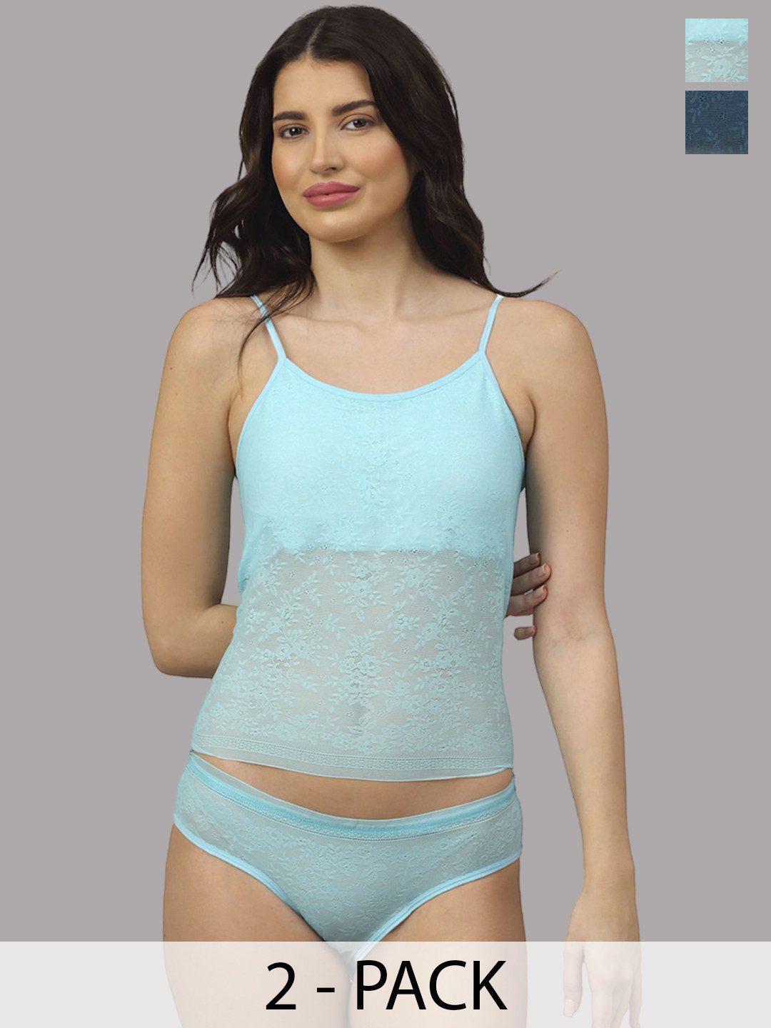 AROUSY Pack Of 2 Self Design Lingerie Set A_June-Set2