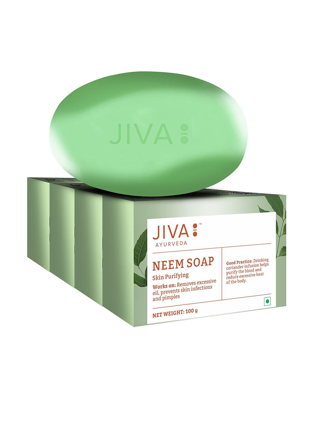 Jiva Set Of 4 Ayurveda Skin Purifying Neem Soaps - 100g Each