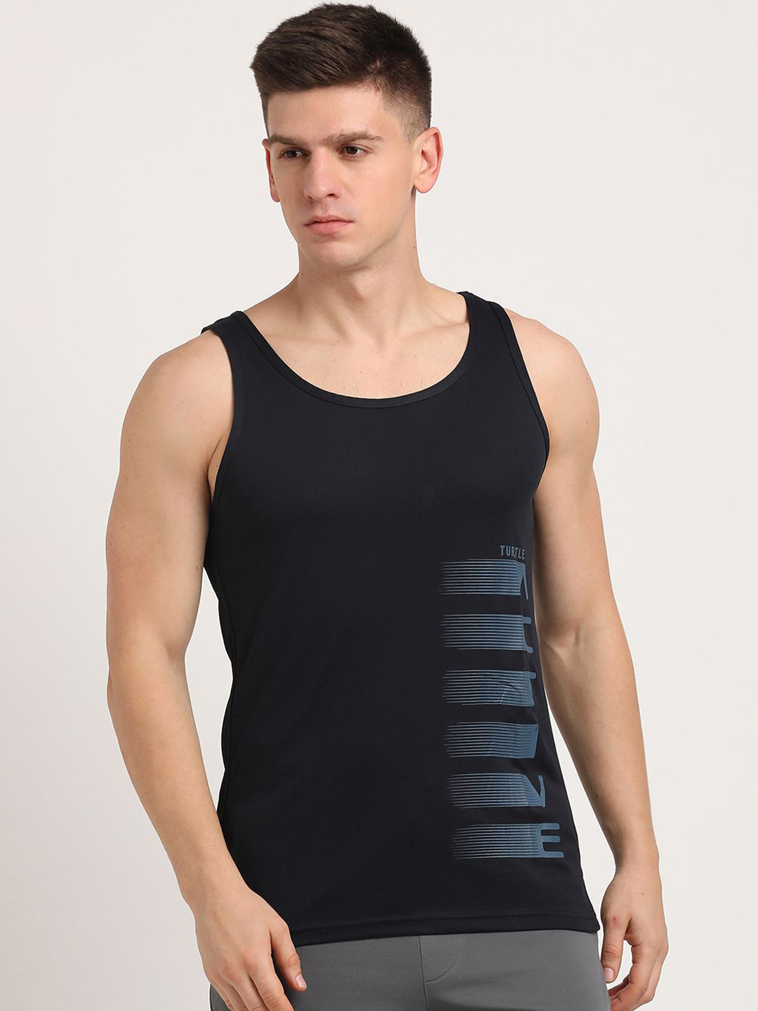 Turtle Printed Slim Fit Tank Vest OETS-38919-1001-H-TANK