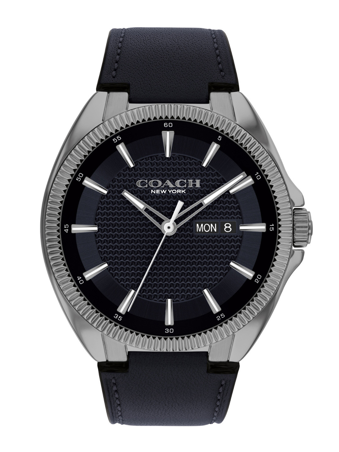 Coach Men Jackson Patterned Dial & Leather Straps Analogue Watch 14602693