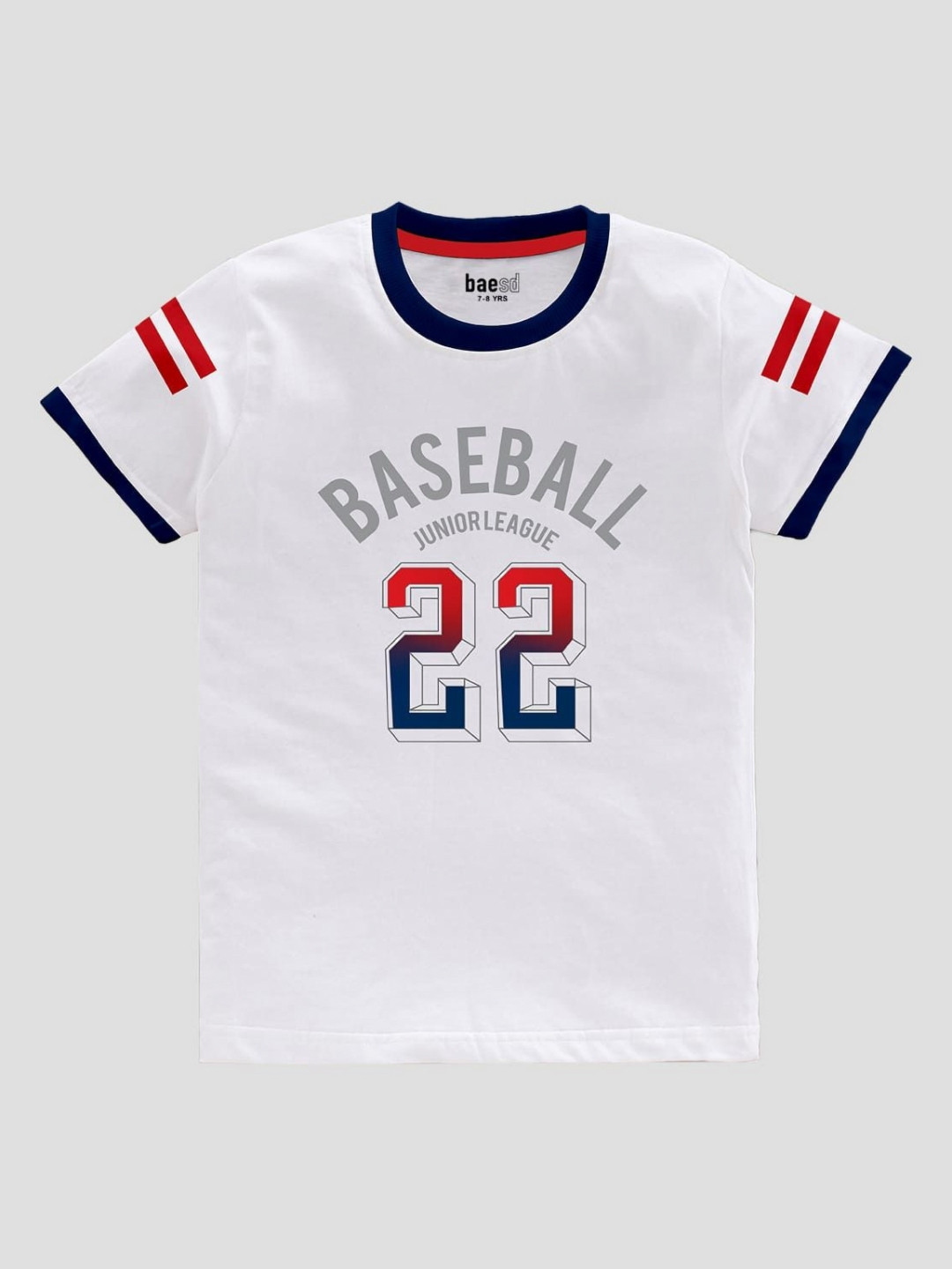 BAESD Boys Varsity Printed Round Neck Cotton T-shirt