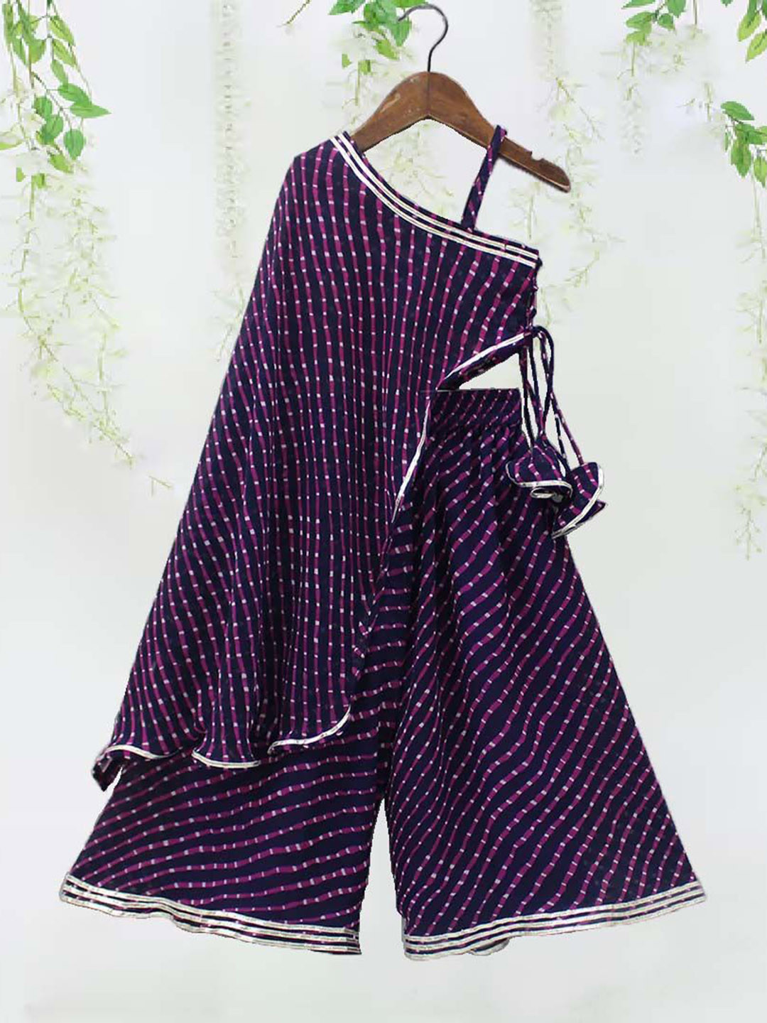 BAESD Girls Printed One Shoulder Top with Palazzo