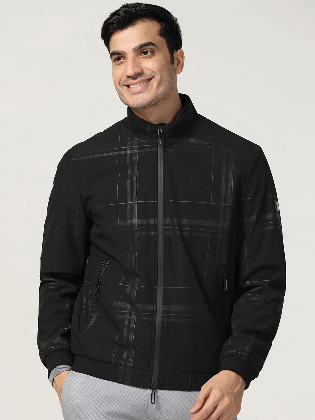 Blackberrys Men Checked Bomber Jacket